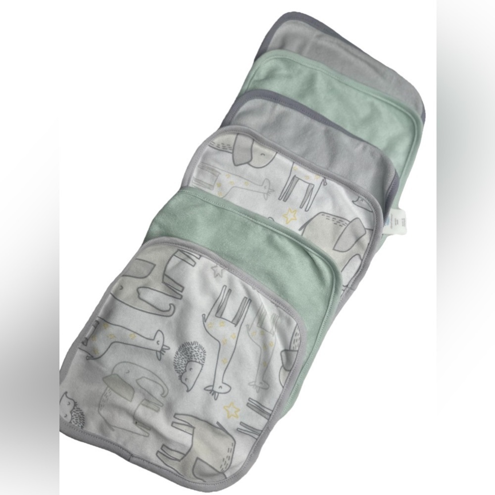 Cloud Island 6-Pack of Lightweight 9" x 9" Infant Washcloths  No Packaging  New